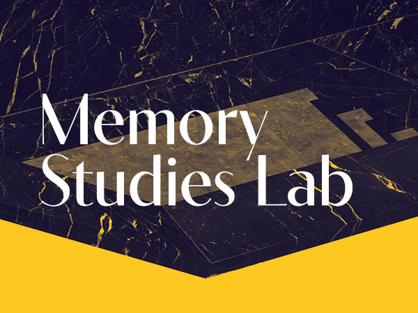 White text reading 'Memory Studies Lab' on a black and gold background