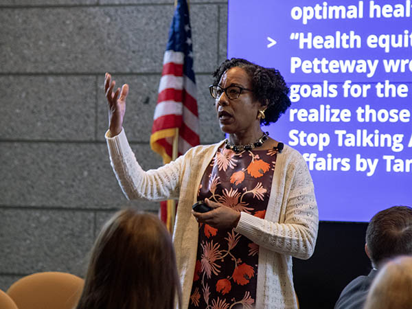 Monica McLemore presenting at 2024 History and Health Symposium