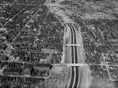 The Richmond-Petersburg Turnpike cleaves through the heart of Jackson Ward in richmond virginia