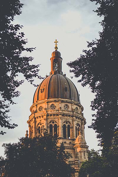 Church tower in Mainz, Germany