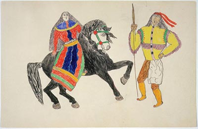 Frederick Gokliz ink and watercolor drawings of Apache Indians